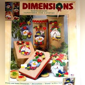 NEW Vintage Dimensions Christmas Ornament Needlepoint Kit Includes 6 Ornaments